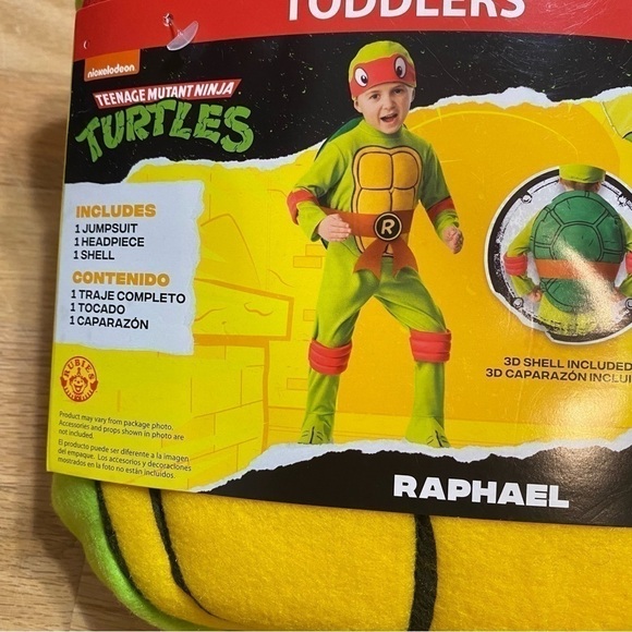 Teenage Mutant Ninja Turtles Costume NEW 2T Bodysuit Shell Hat Raphael - Picture 4 of 6